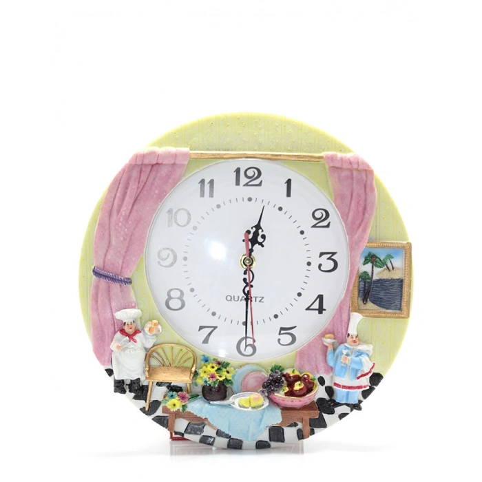 ساعة حائط بتصميم الطهاة من البوليستر النموذج 3