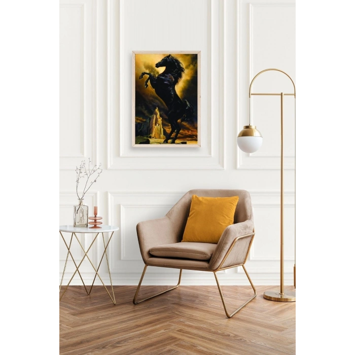 At Ahşap Çerçeveli Tablo 17 x 23