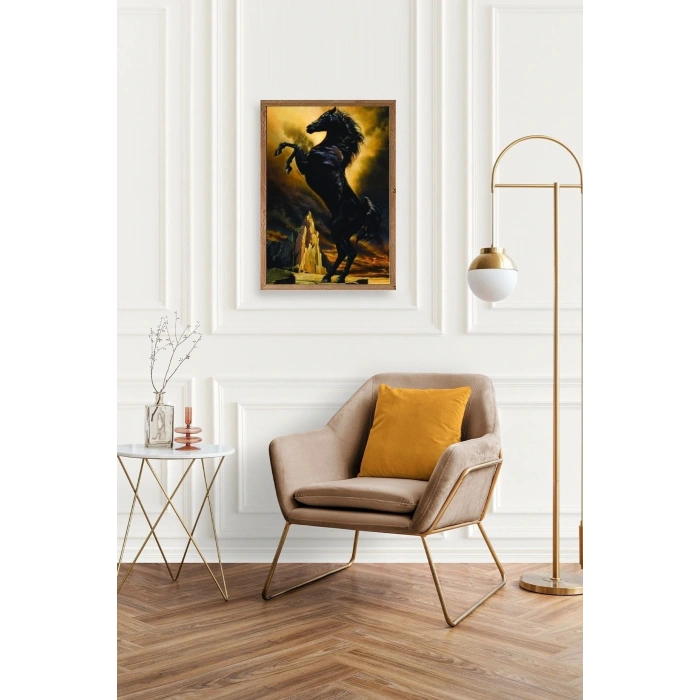 At Ahşap Çerçeveli Tablo 17 x 23