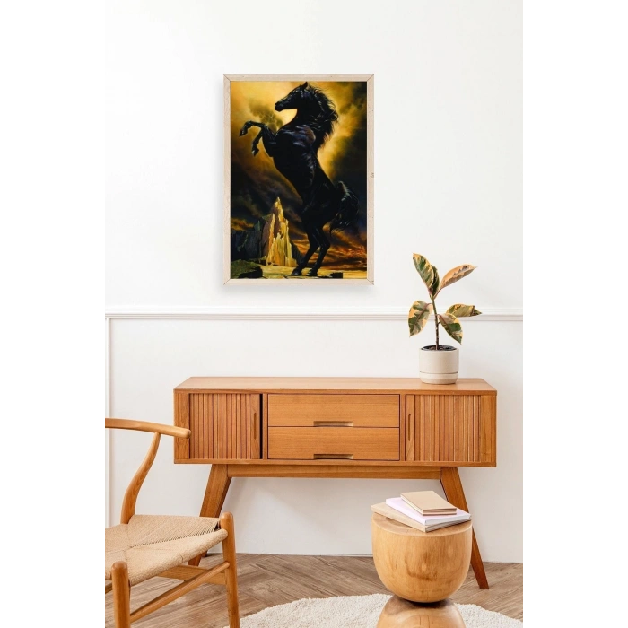 At Ahşap Çerçeveli Tablo 23 x 30