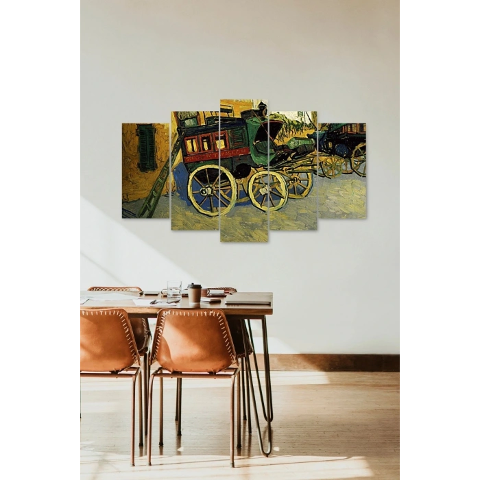 At Arabası Retro 5 Parçalı Mdf Tablo 60 x 100