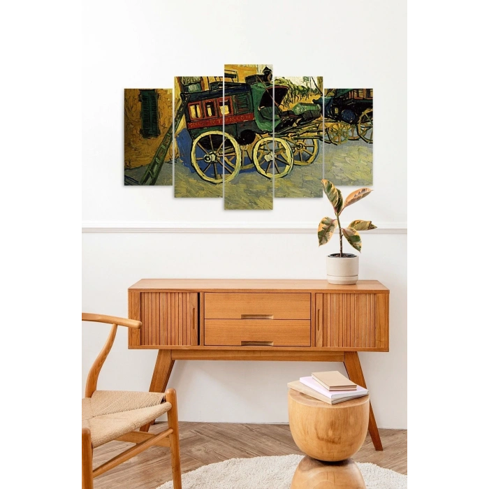 At Arabası Retro 5 Parçalı Mdf Tablo 60 x 100