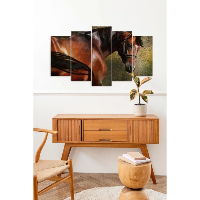 At Manzara 5 Parçalı Mdf Tablo 60 x 100