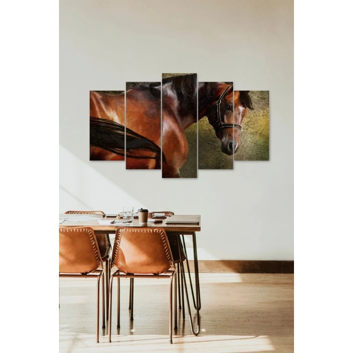 At Manzara 5 Parçalı Mdf Tablo 60 x 100