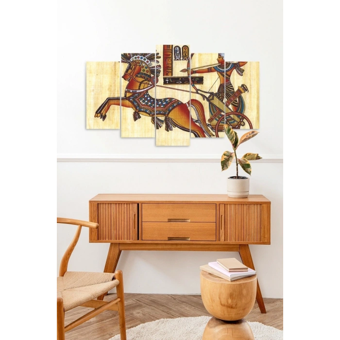 At Ok Kadın Manzara 5 Parçalı Mdf Tablo 60 x 100