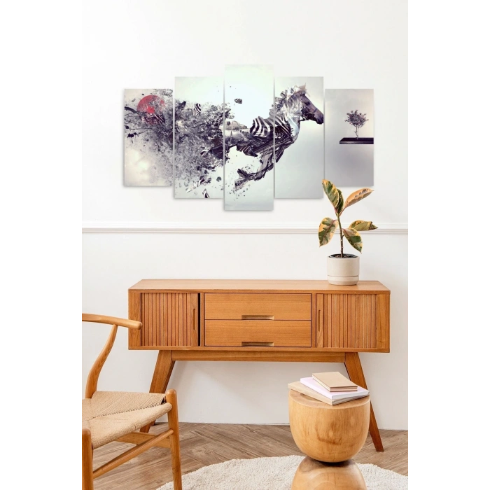 At ve Hüzün 5 Parçalı Mdf Tablo 60 x 100