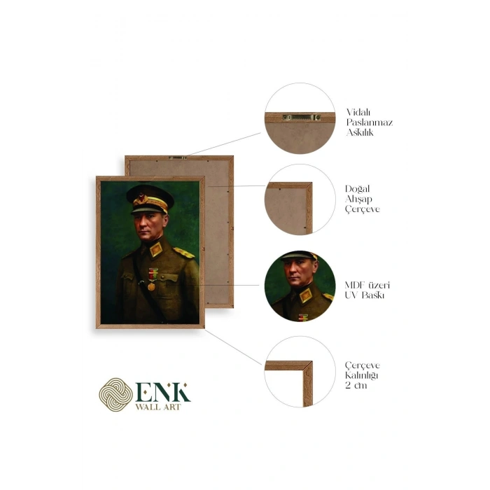 Atatürk Ahşap Çerçeveli Tablo 17 x 23