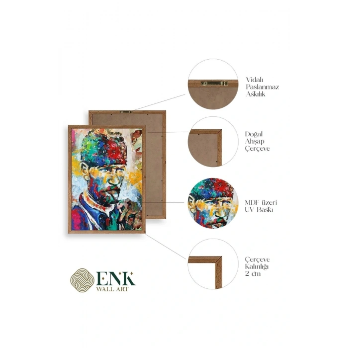 Atatürk Ahşap Çerçeveli Tablo 17 x 23