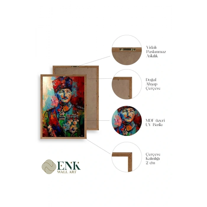 Atatürk Ahşap Çerçeveli Tablo 17 x 23