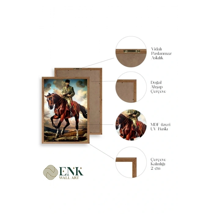 Atatürk Ahşap Çerçeveli Tablo 17 x 23