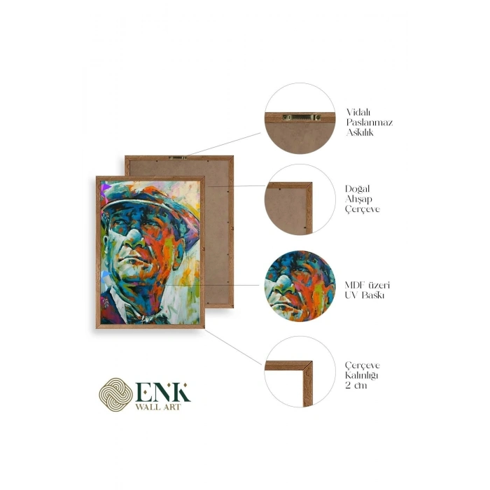 Atatürk Ahşap Çerçeveli Tablo 17 x 23