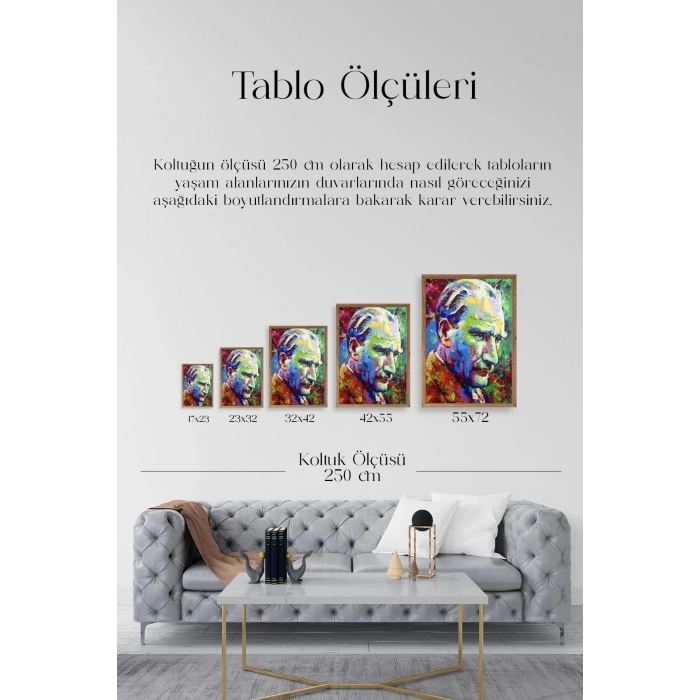 Atatürk Ahşap Çerçeveli Tablo 17 x 23