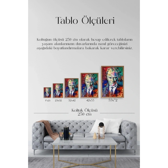 Atatürk Ahşap Çerçeveli Tablo 17 x 23