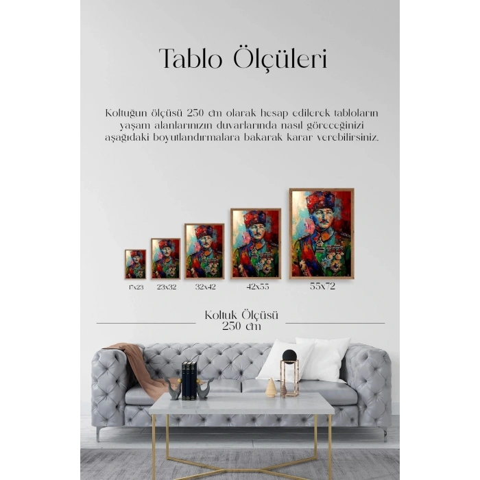 Atatürk Ahşap Çerçeveli Tablo 17 x 23