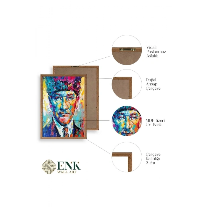 Atatürk Ahşap Çerçeveli Tablo 23 x 30