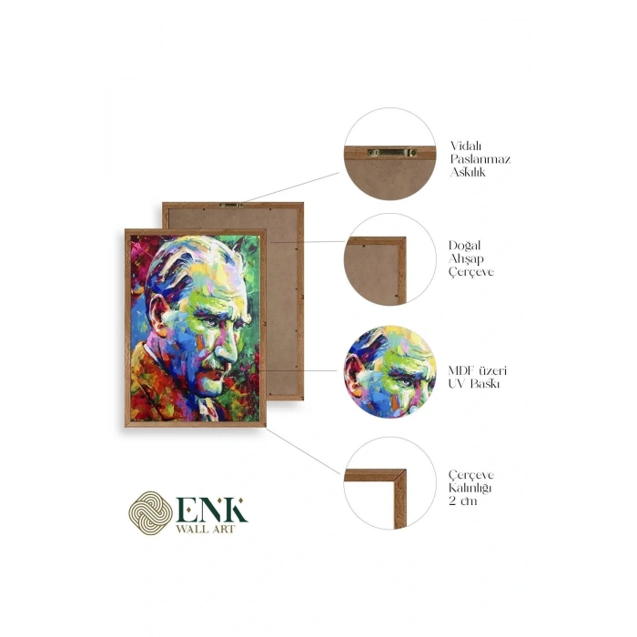 Atatürk Ahşap Çerçeveli Tablo 23 x 30