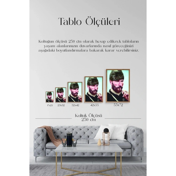 Atatürk Ahşap Çerçeveli Tablo 23 x 30