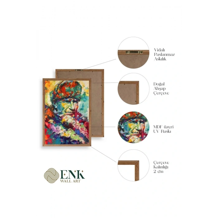 Atatürk Ahşap Çerçeveli Tablo 23 x 30