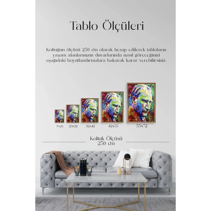 Atatürk Ahşap Çerçeveli Tablo 23 x 30