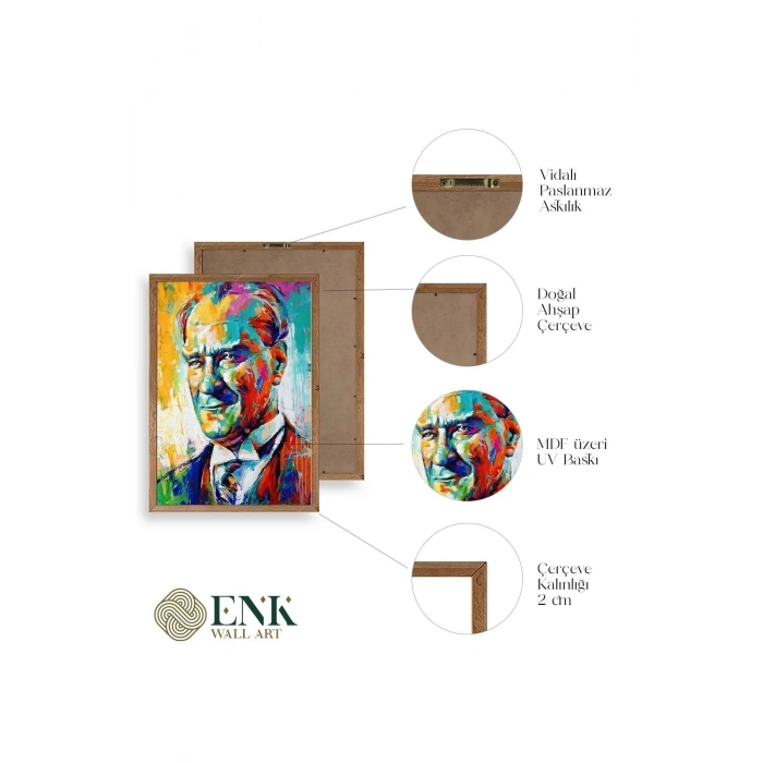 Atatürk Ahşap Çerçeveli Tablo 30 x 42