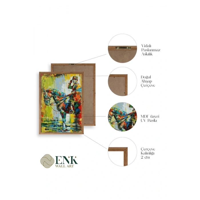 Atatürk Ahşap Çerçeveli Tablo 30 x 42