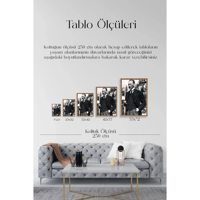 Atatürk Ahşap Çerçeveli Tablo 30 x 42