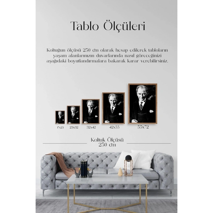 Atatürk Ahşap Çerçeveli Tablo 30 x 42
