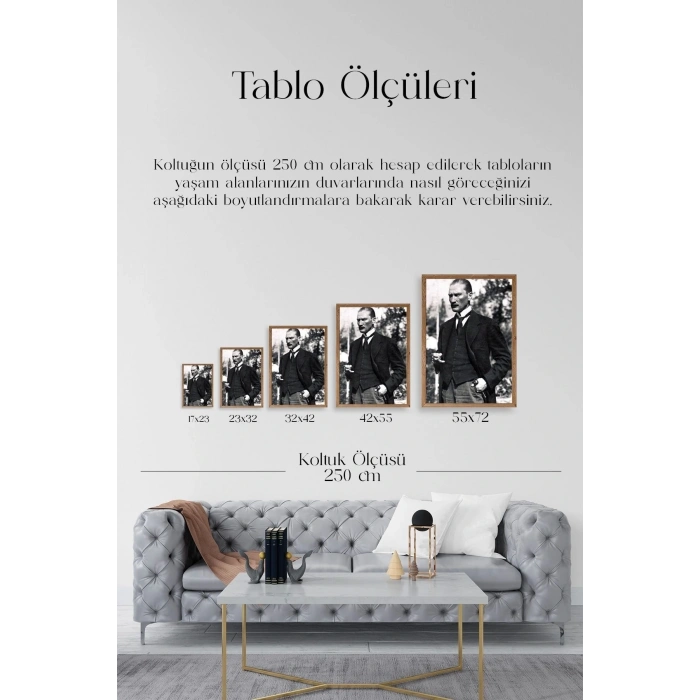 Atatürk Ahşap Çerçeveli Tablo 30 x 42