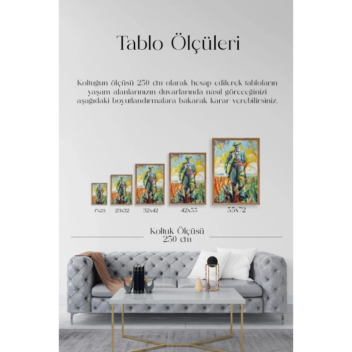 Atatürk Ahşap Çerçeveli Tablo 30 x 42