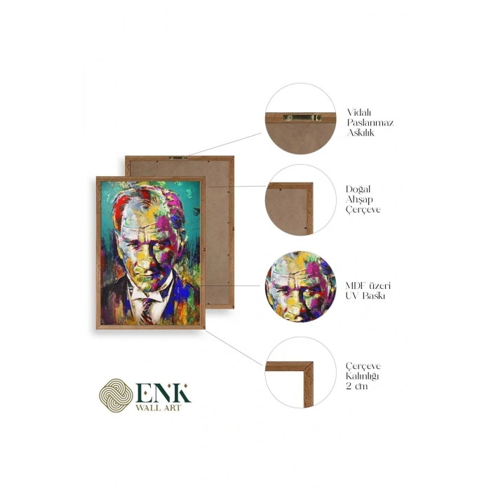 Atatürk Ahşap Çerçeveli Tablo 50 x 70