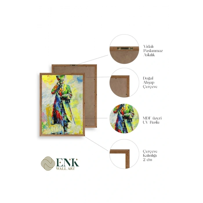 Atatürk Ahşap Çerçeveli Tablo 50 x 70