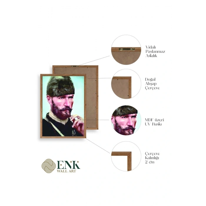 Atatürk Ahşap Çerçeveli Tablo 50 x 70