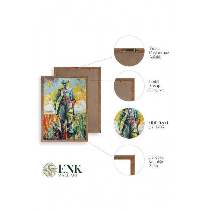 Atatürk Ahşap Çerçeveli Tablo 50 x 70