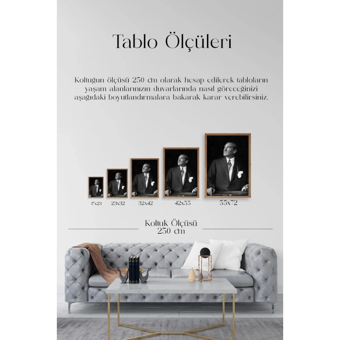 Atatürk Ahşap Çerçeveli Tablo 50 x 70