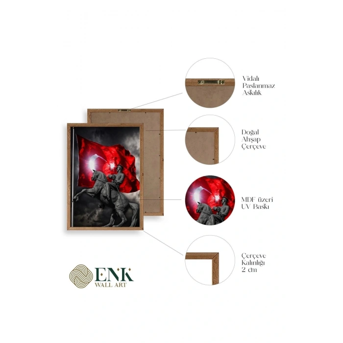 Atatürk Ahşap Çerçeveli Tablo 50 x 70
