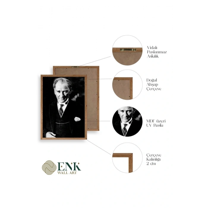 Atatürk Ahşap Çerçeveli Tablo 50 x 70