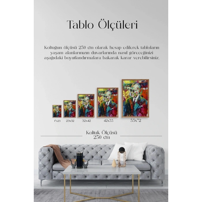 Atatürk Ahşap Çerçeveli Tablo 50 x 70