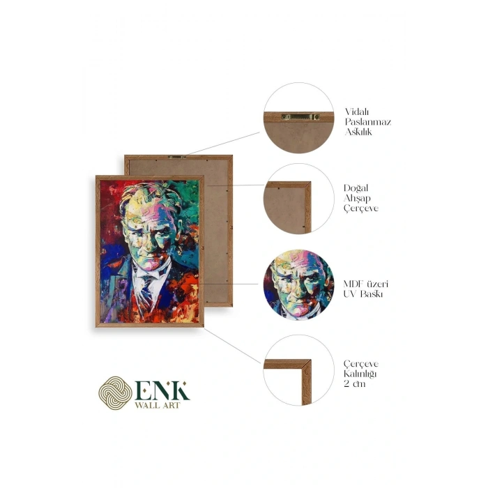 Atatürk Ahşap Çerçeveli Tablo 50 x 70