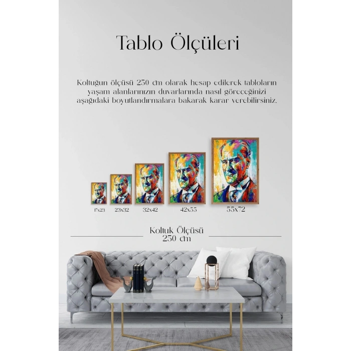 Atatürk Ahşap Çerçeveli Tablo 50 x 70
