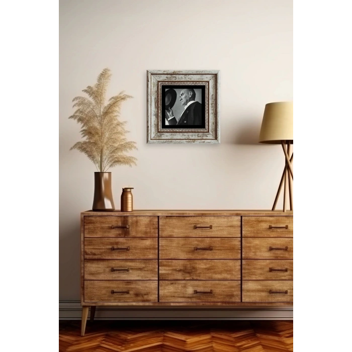 Atatürk Çerçeveli Taş Tablo 20 cm