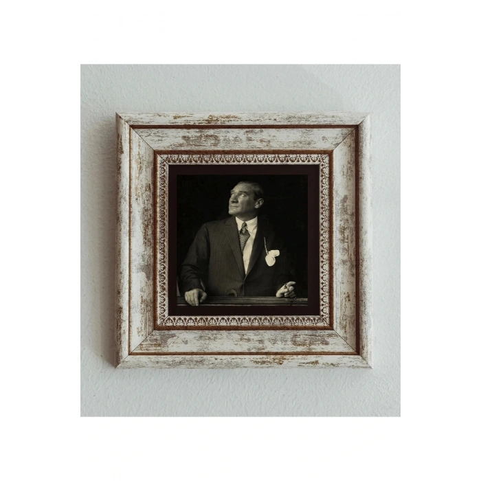 Atatürk Çerçeveli Taş Tablo , Çerçeveli Taş Duvar Dekoru 20 cm