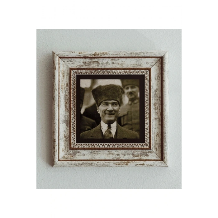 Atatürk Çerçeveli Taş Tablo , Çerçeveli Taş Duvar Dekoru 20 cm