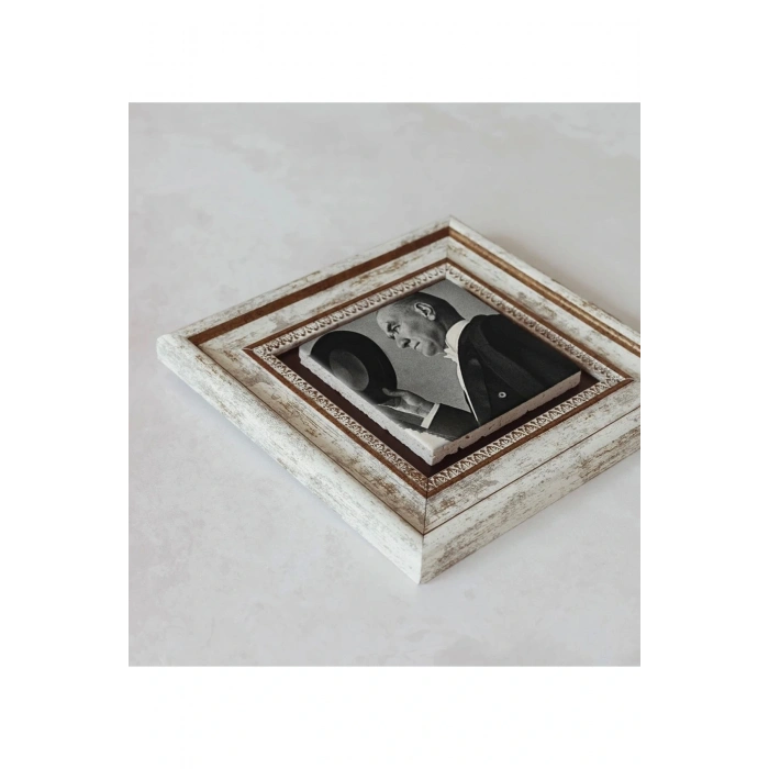 Atatürk Çerçeveli Taş Tablo , Çerçeveli Taş Duvar Dekoru 20 cm