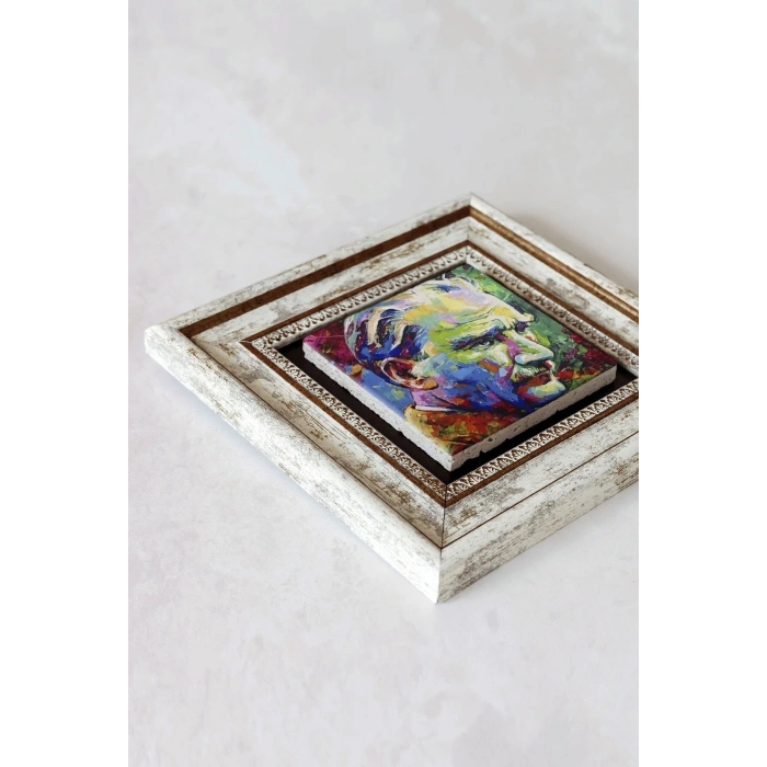 Atatürk Çerçeveli Taş Tablo , Çerçeveli Taş Duvar Dekoru-enkcrcvtbl-00134 20 cm