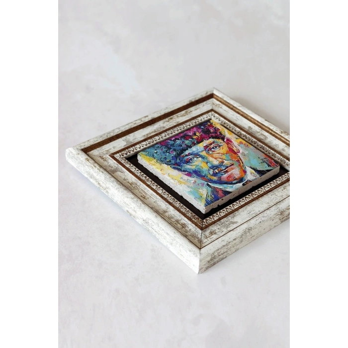 Atatürk Çerçeveli Taş Tablo , Çerçeveli Taş Duvar Dekoru-enkcrcvtbl-00197 20 cm