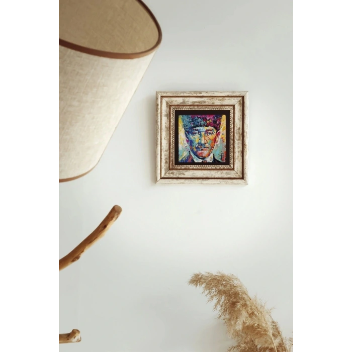 Atatürk Çerçeveli Taş Tablo , Çerçeveli Taş Duvar Dekoru-enkcrcvtbl-00197 20 cm