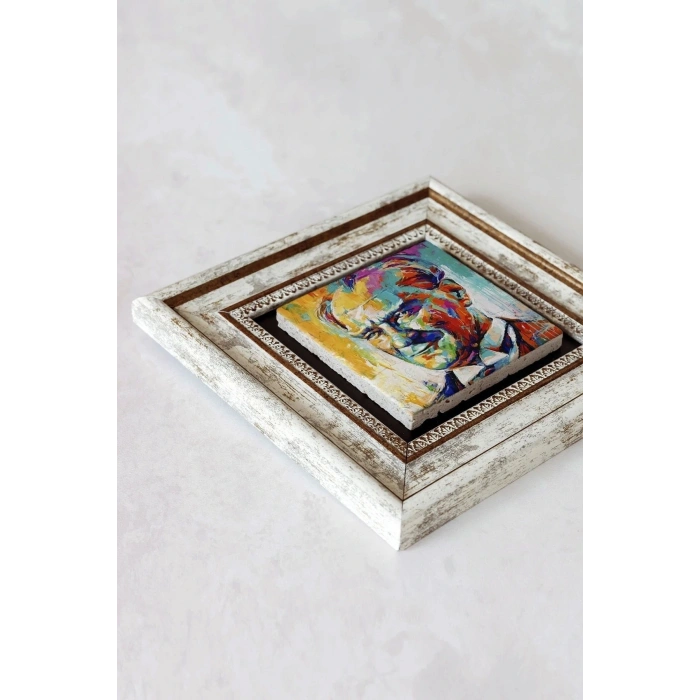 Atatürk Çerçeveli Taş Tablo , Çerçeveli Taş Duvar Dekoru-enkcrcvtbl-00207 20 cm