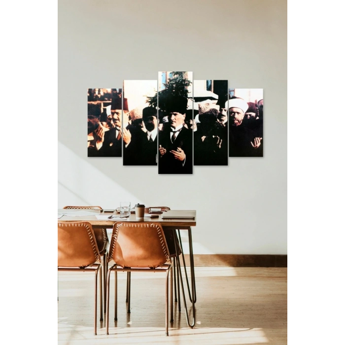Atatürk Dua 5 Parçalı Mdf Tablo 60 x 100