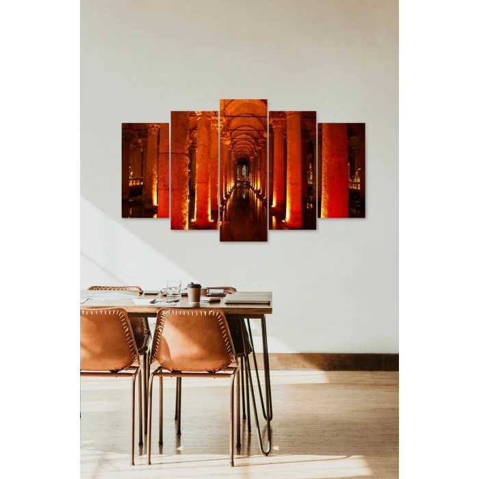 Ateşten Yollar 5 Parçalı Mdf Tablo 60 x 100