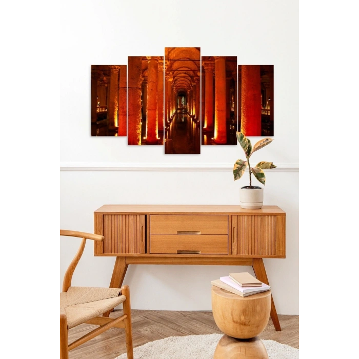 Ateşten Yollar 5 Parçalı Mdf Tablo 60 x 100